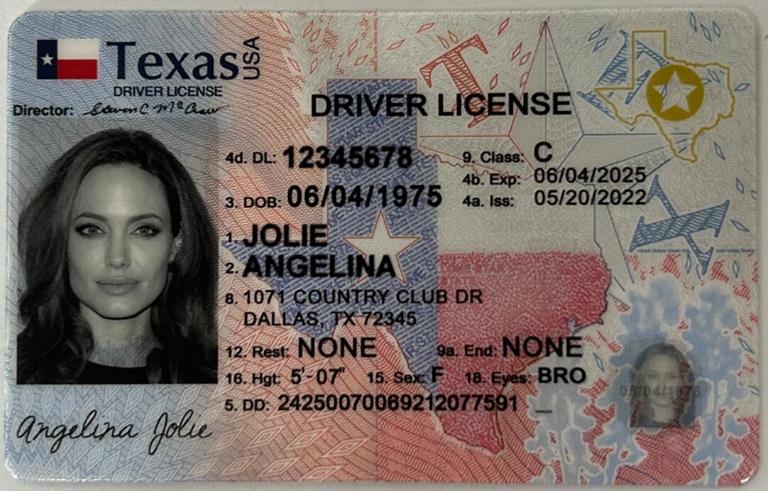 Fake Driving License - Texas